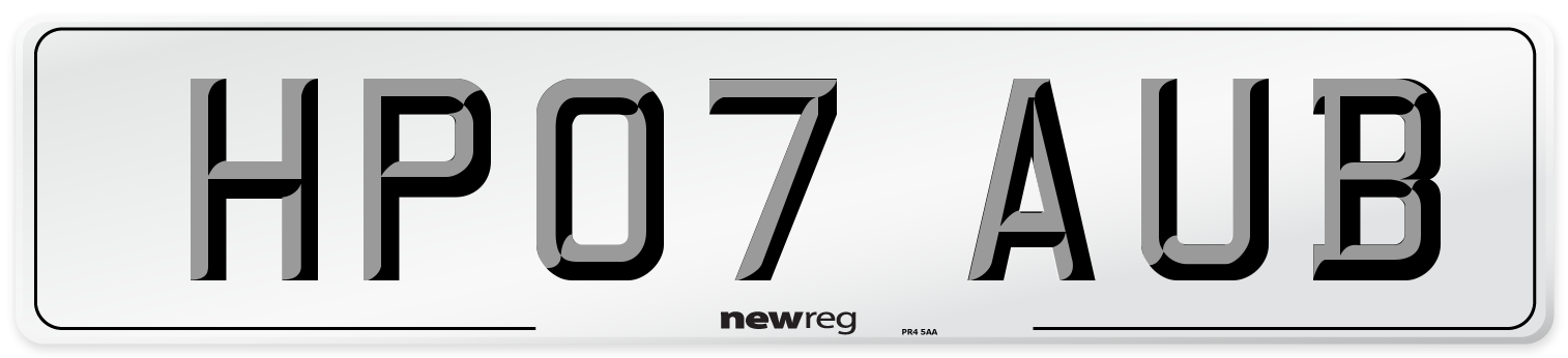 HP07 AUB Number Plate from New Reg